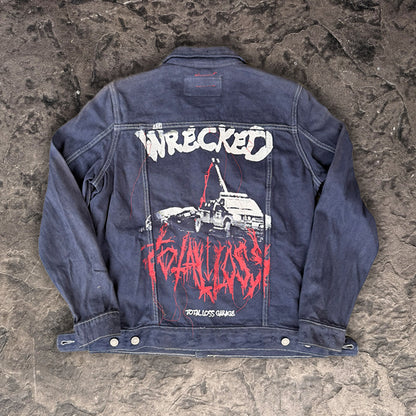 WRECKED Distressed Denim Jacket
