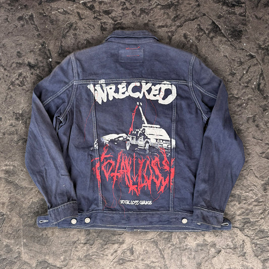WRECKED Distressed Denim Jacket